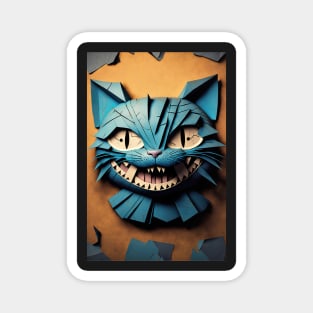 Cool cat portrait Paper art style Magnet