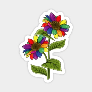 Rainbow Sunflowers Magnet