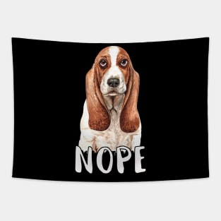 Nope SadBasset Hound Dog Lover Tapestry