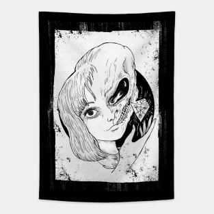 Out of this world (white print) Tapestry