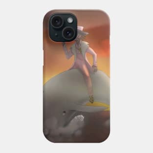 Jerome Riding Whale into Sunset! Phone Case