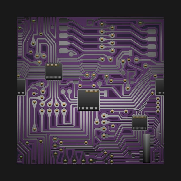 Purple Circuit board by Qspark