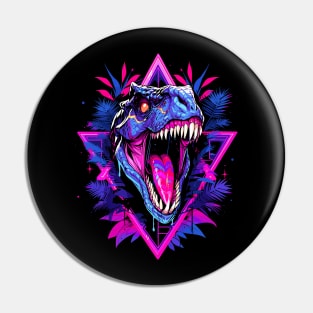 Synthwave Raptor Pin