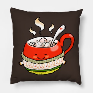 cute winter hot chocolate Pillow