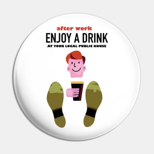 Enjoy a drink vintage style commercial Pin