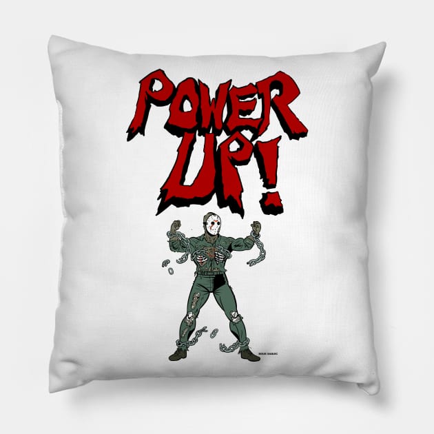 Jason Power Up Pillow by DougSQ