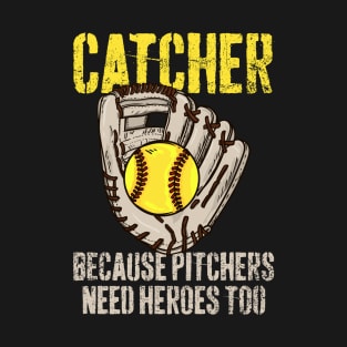 Catcher Softball Player Vintage T-Shirt