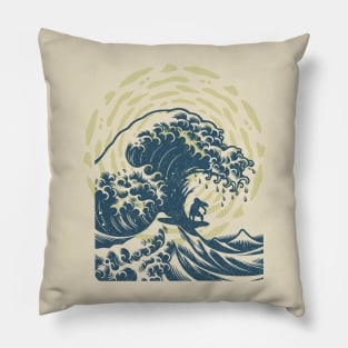 Japanese Wave design Pillow