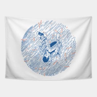 Obscured by Clouds (blue) Tapestry