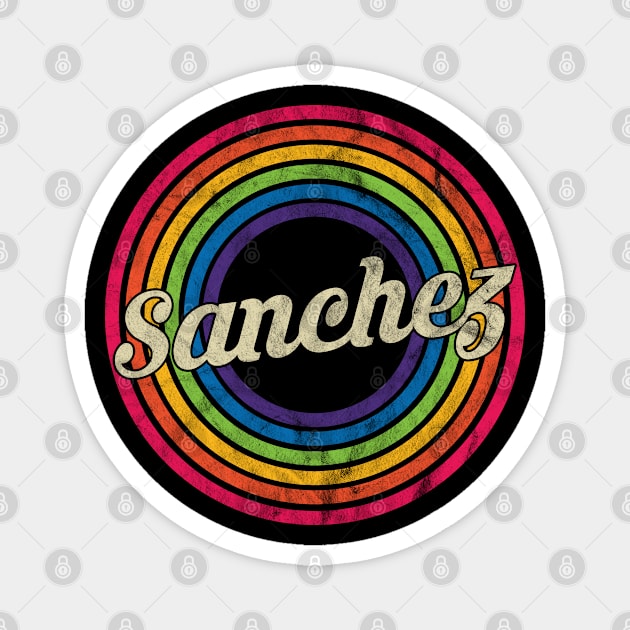 Sanchez - Retro Rainbow Faded-Style Magnet by MaydenArt