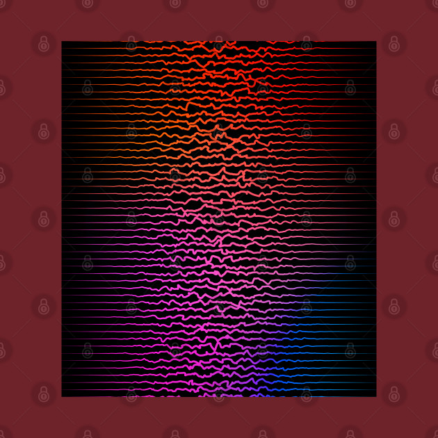 Colorful sound waves, curved lines by BumbleBambooPrints