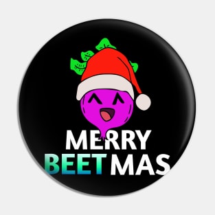 Merry Beetmas - Kawaii Beets - Cute Veggies - Graphic Vector Clipart Pin