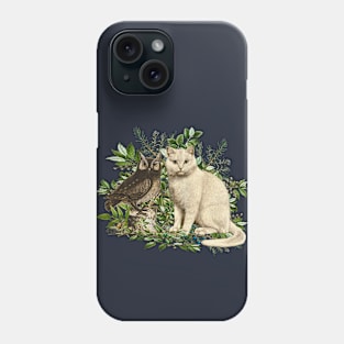 Cat and an owl Phone Case