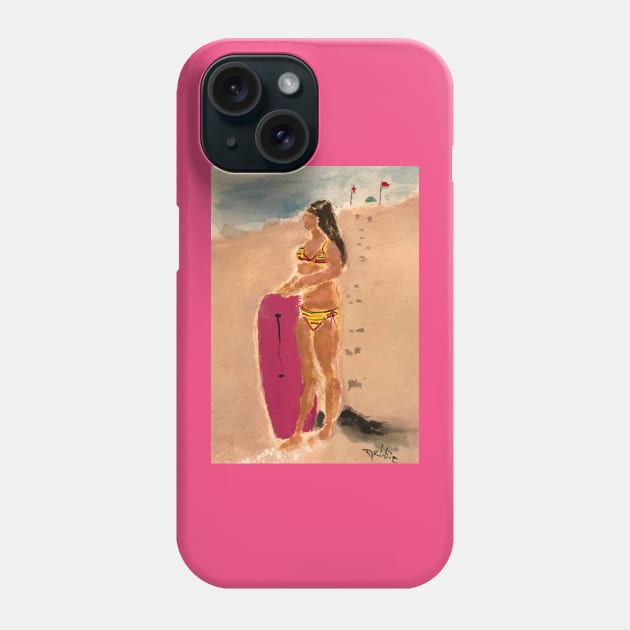 Checkin’ the waves Phone Case by DebCat