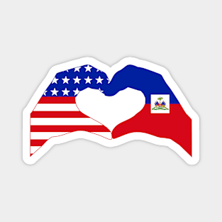 We Heart USA & Haiti Patriot Flag Series Magnet