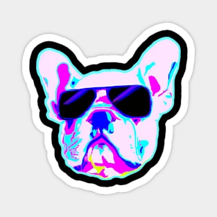 Vaporwave Frenchie Puppy Magnet