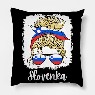 Slovenia Slovenka Flag Girls Slovenian Girl Kids Pillow