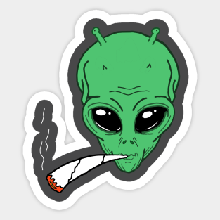 Smoking Alien Aufkleber Teepublic De