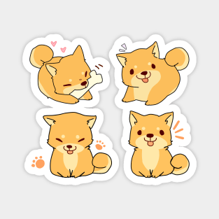 Chibi Shiba Puppy Sticker Set Magnet