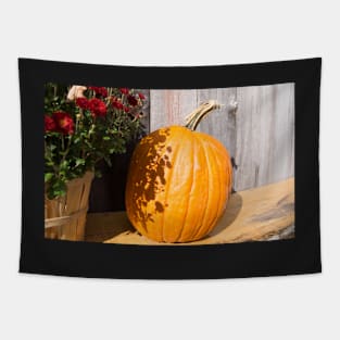 pumpkin on the bench Tapestry