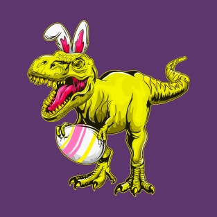 Tyrannosaurus Wearing Bunny Ears with Easter Egg T-Shirt