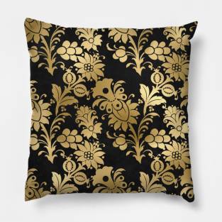 Floral Artistic Gold Pillow