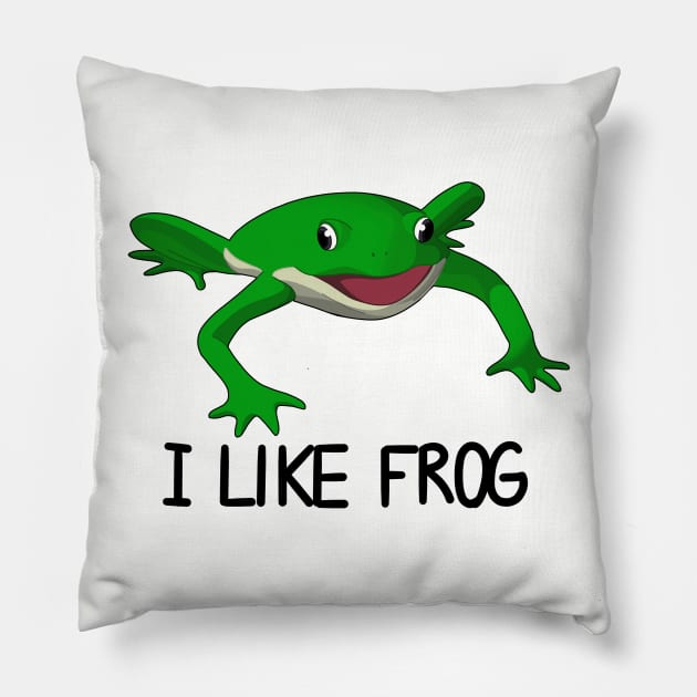 I LIKE FROG Pillow by BraincellsGone