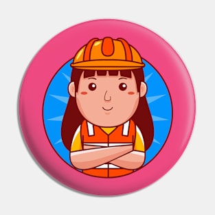 Builder Woman Pin