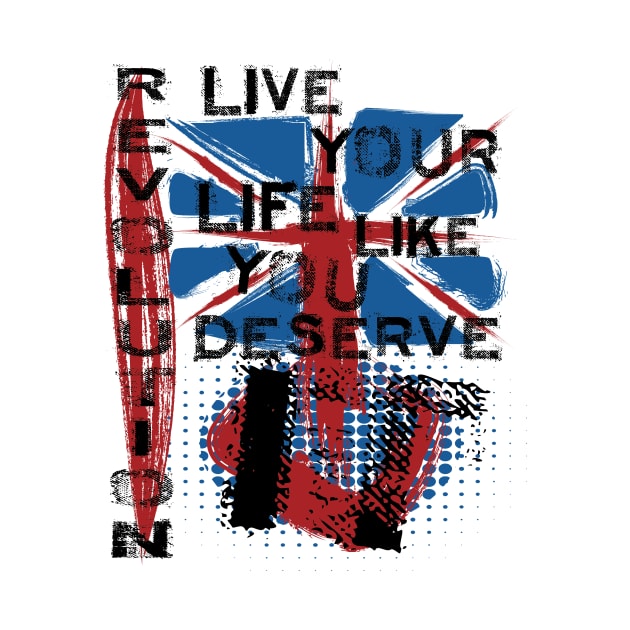 Revolution Union Jack Trash Polka Art T-shirt by The Dude