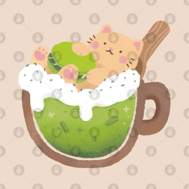 Matcha Cat by Figberrytea