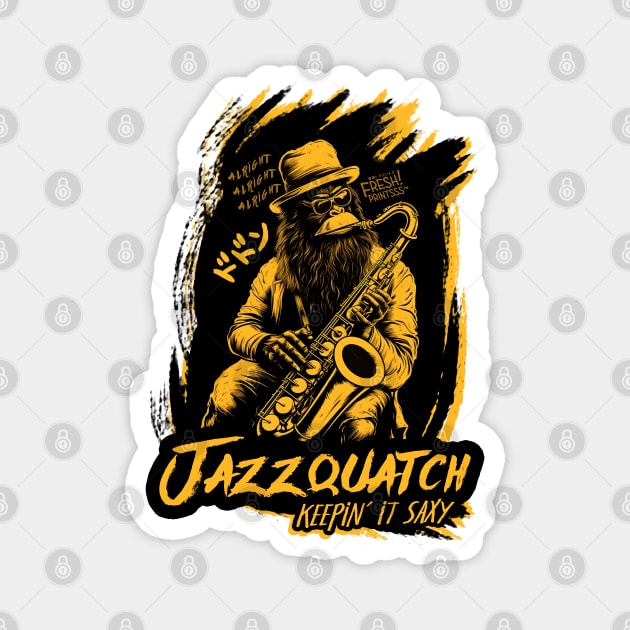 Jazzquatch (Back Design) Magnet by Fresh! Printsss ™