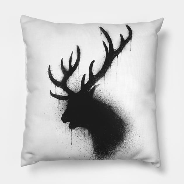 Dark deer Pillow by barmalisiRTB