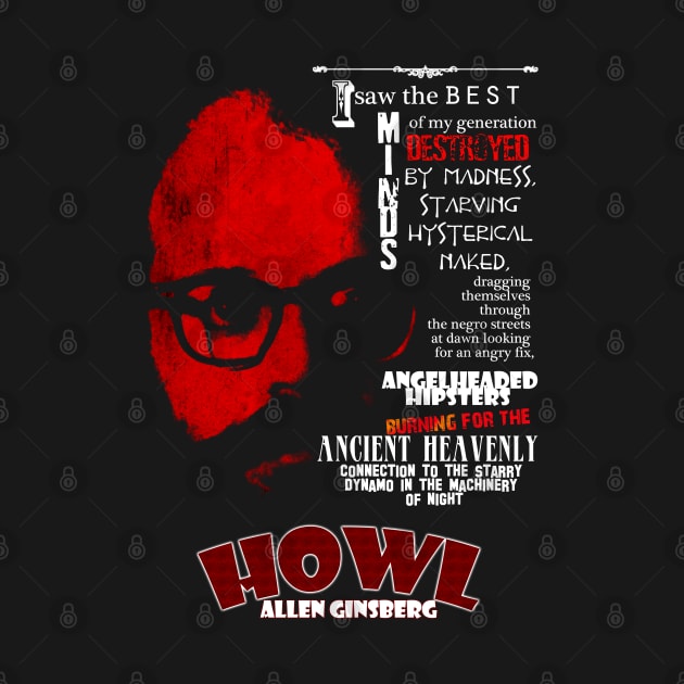 Allen Ginsberg Howl Inspired Design by HellwoodOutfitters