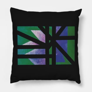 View of Abstract Christmas flower in Blue hue Pillow