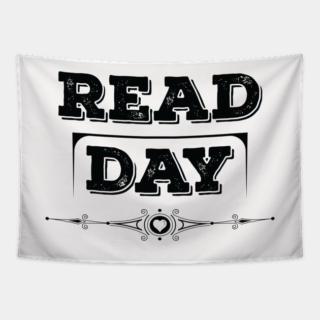 National Read Across America Day Black Tapestry by VecTikSam