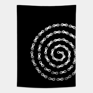 Bike Chain Spiral Tapestry