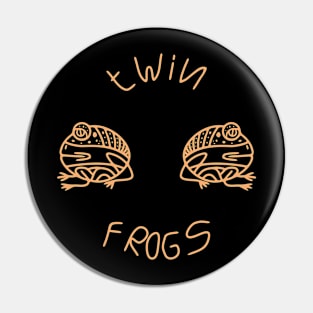 twin frogs line art Pin