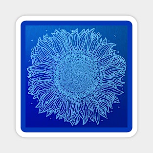 Royal Blue Sunflower Magnet