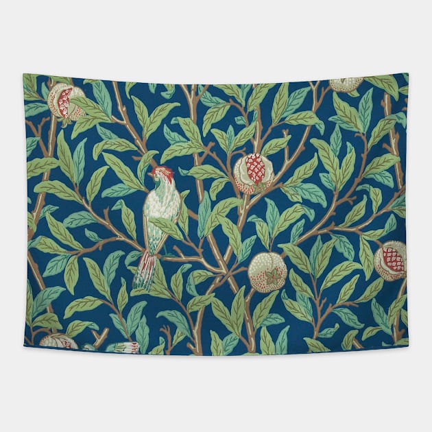 Fruit Trees and Birds Vintage Pattern by William Morris Tapestry by Antiquated Art