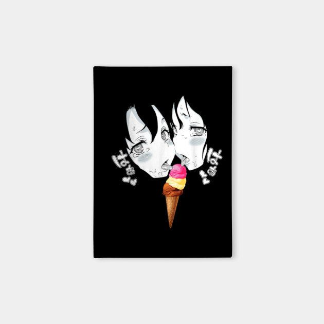 Ahegao Face Funny Napolitan Ice Cream Lewd Anime Manga Girls T-Shirt - Ahegao Face - Notebook ...
