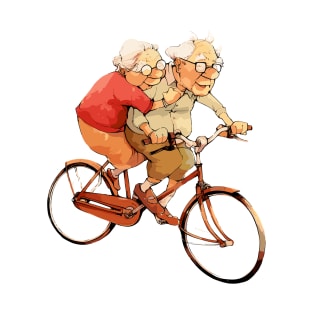 Old Couple Bicycling T-Shirt