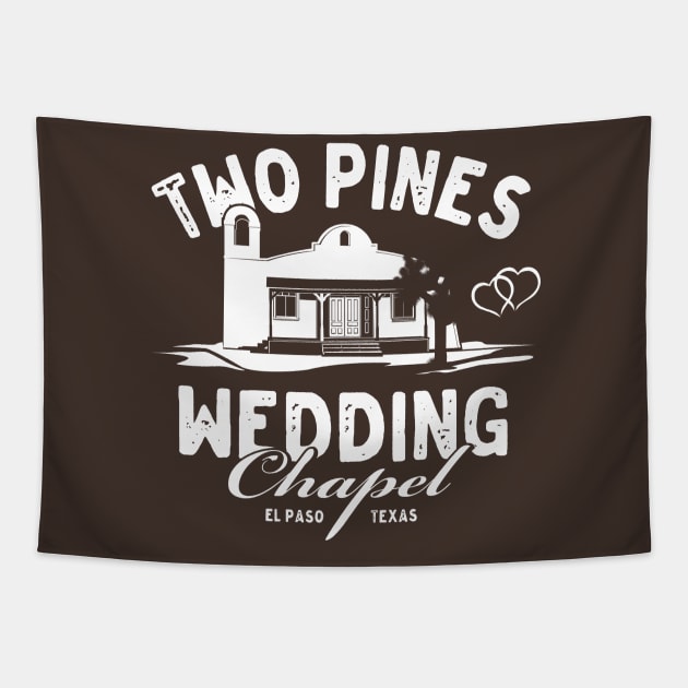 Two Pines Wedding Chapel Tapestry by MindsparkCreative