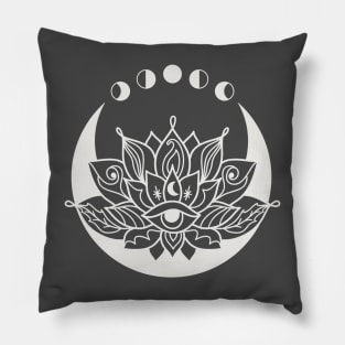 Lotus flower moon cycle Pillow