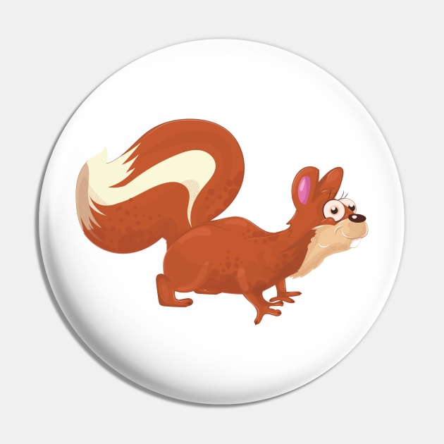 Cute Cartoon Squirrel Pin by nickemporium1