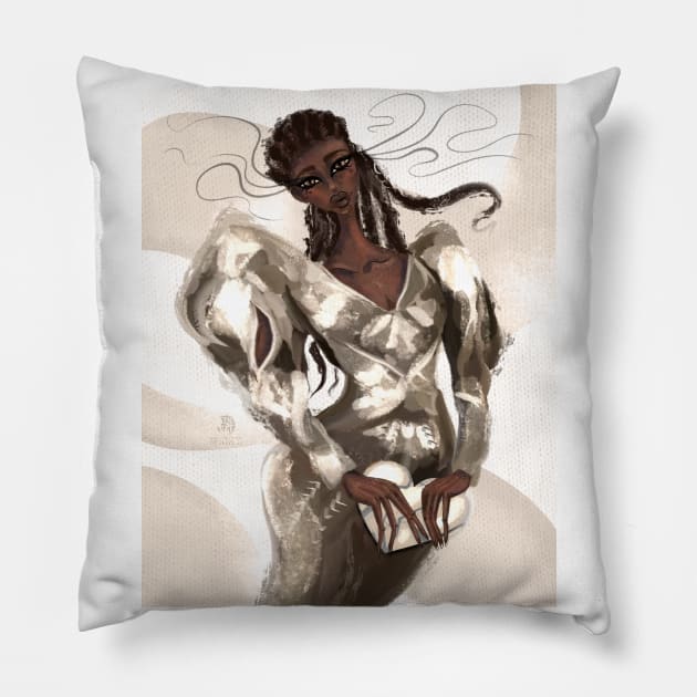 Fashion girl Pillow by valentyna mohylei