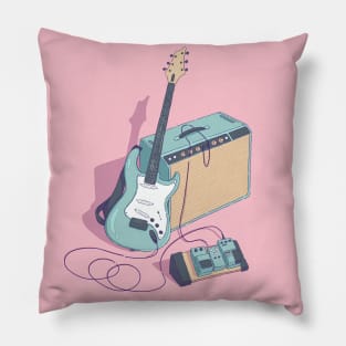 The retro style electric guitar Pillow