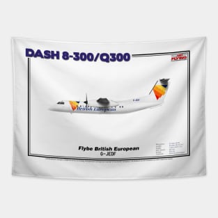 DeHavilland Canada Dash 8-300/Q300 - Flybe British European (Art Print) Tapestry