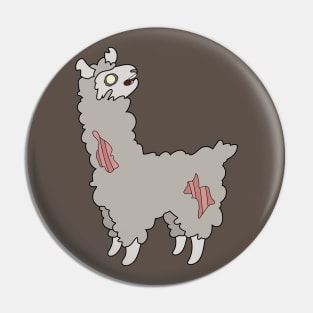 Zombie Llama Cartoon // Funny Halloween Zombie Pin