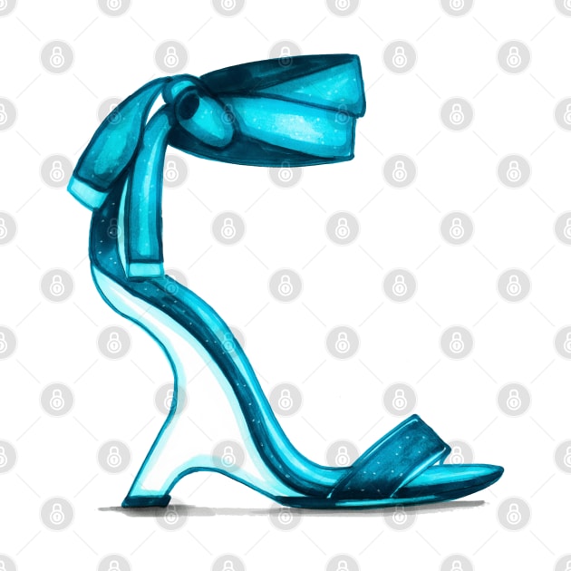 Aqua Blue Women's Open Toe Heels by Svetlana Pelin