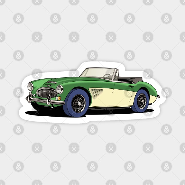 Two tone Austin-Healey 3000 in green and cream Magnet by Webazoot